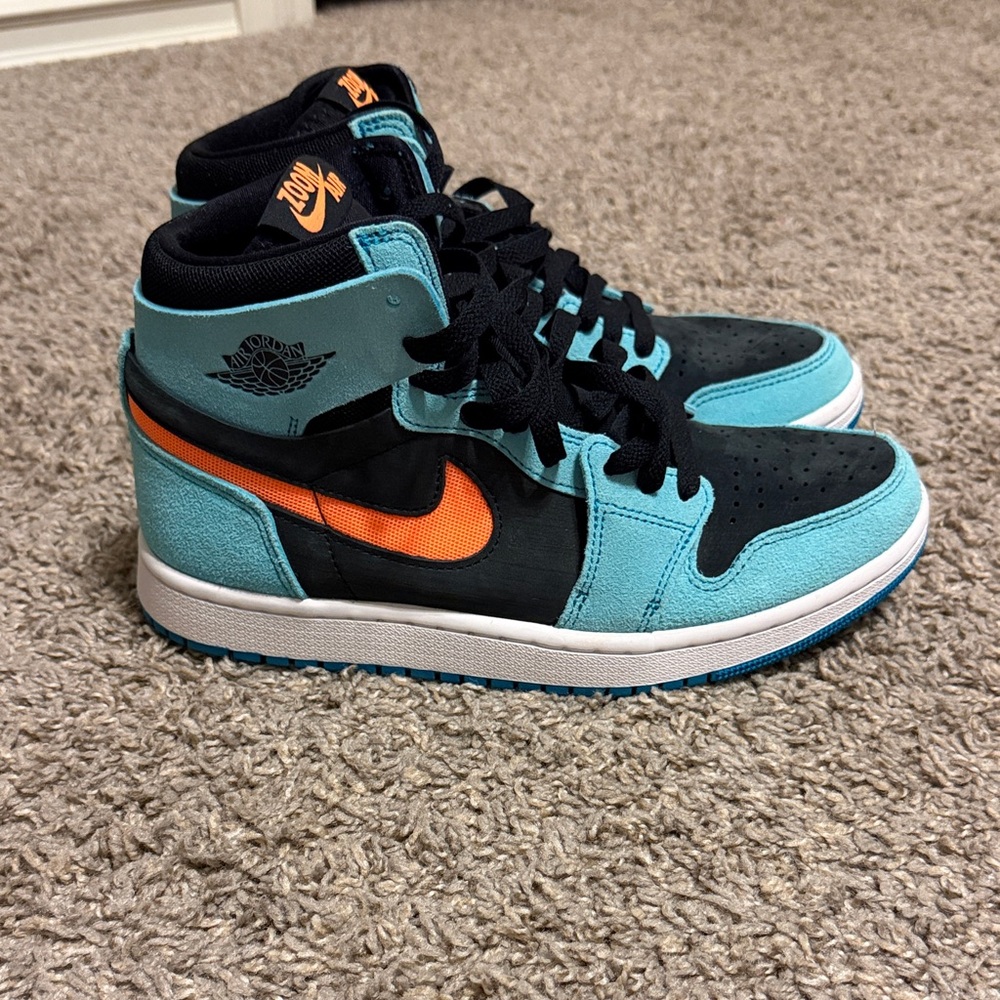 Nike High-Top Sneakers Black, Teal & Orange Swoosh